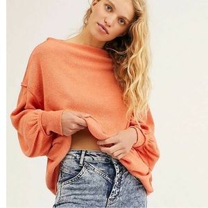 Free People Main Squeeze Hacci Slouchy Top